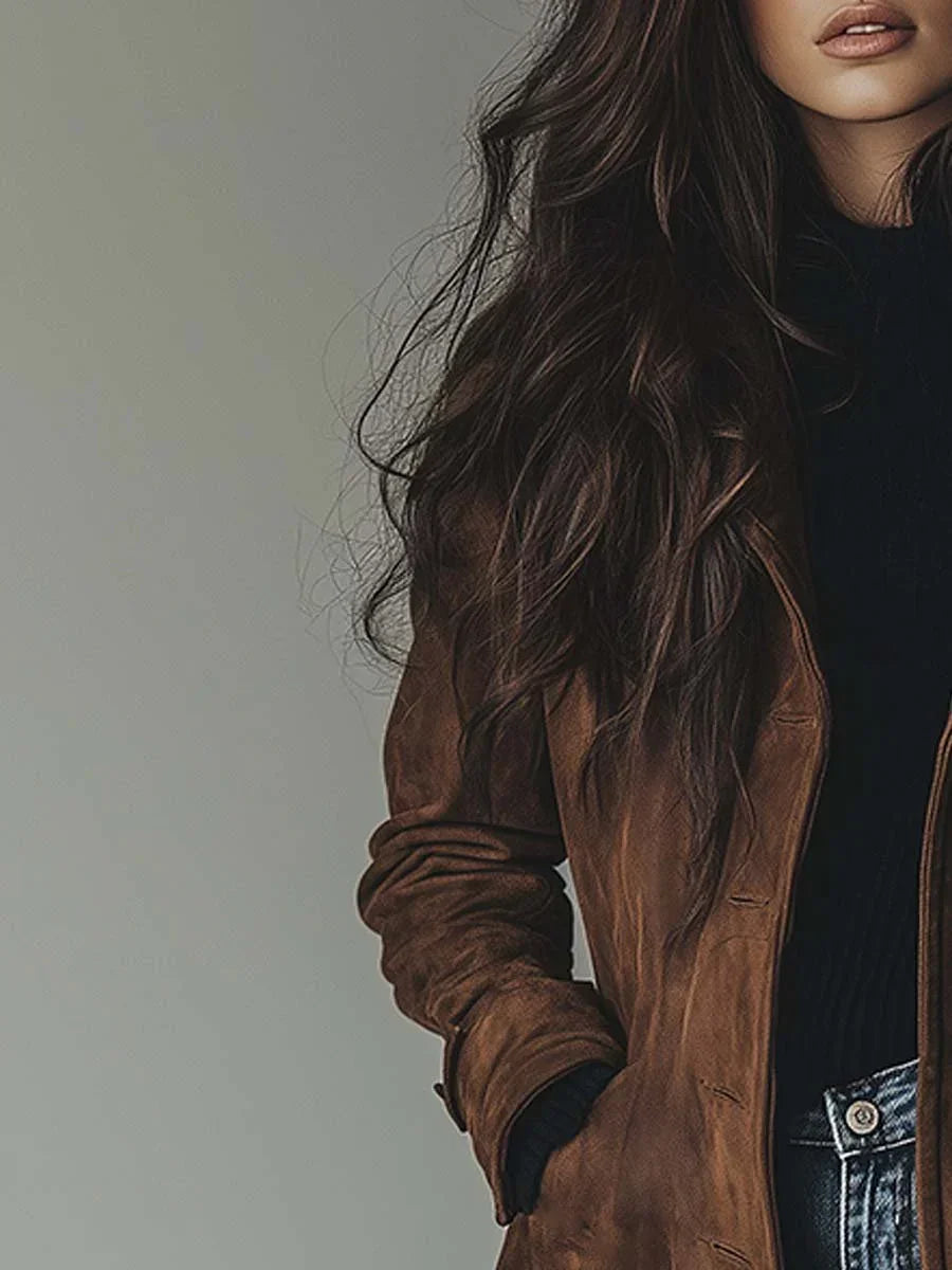 Sienna | Elegant Suede Trench Coat