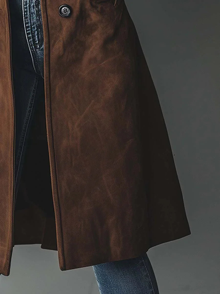 Sienna | Elegant Suede Trench Coat