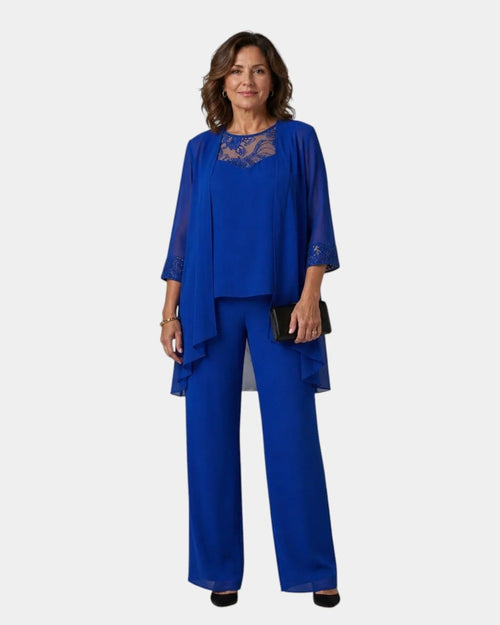 Adalie | Matching trousers, blouse, and coat set - Eleanor York