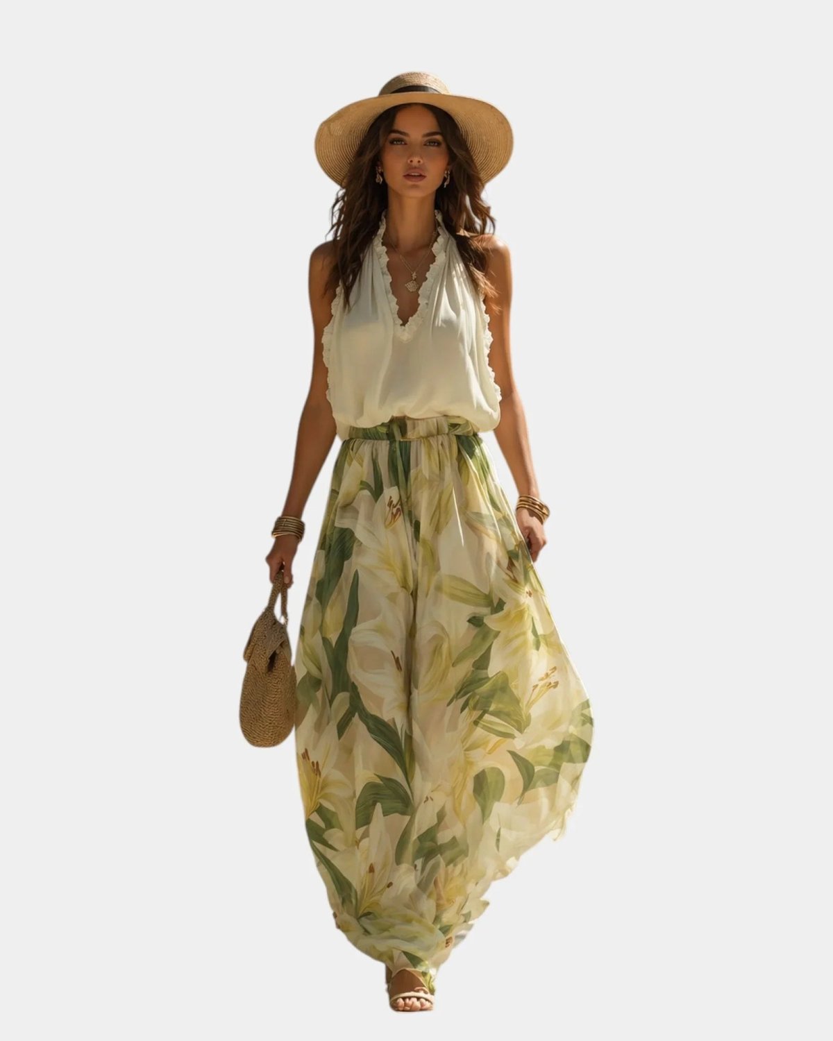 Annette | Elegant Flowing Floral Print Set