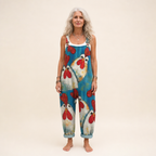 Marie | Vibrant Bohemian Poppy-Print Jumpsuit