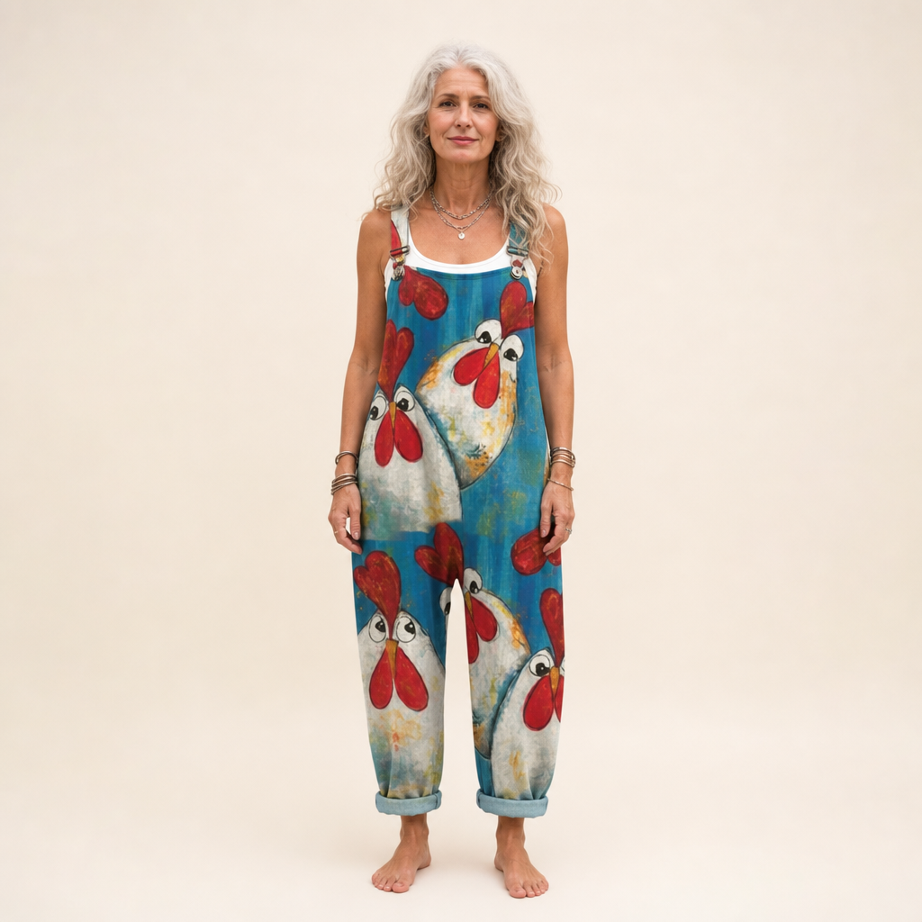 Marie | Vibrant Bohemian Poppy-Print Jumpsuit