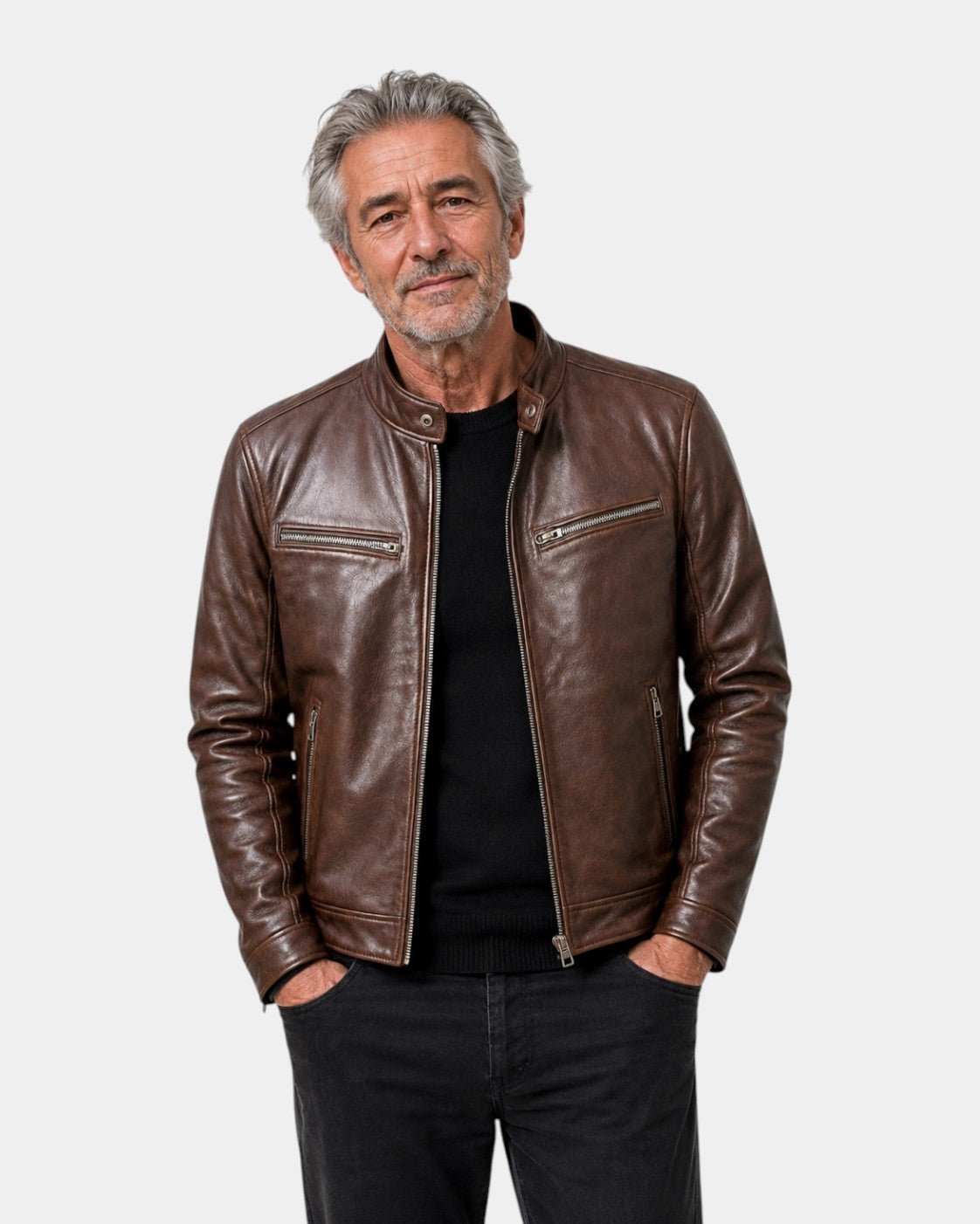 Bastien | Vintage Leather-Effect Jacket