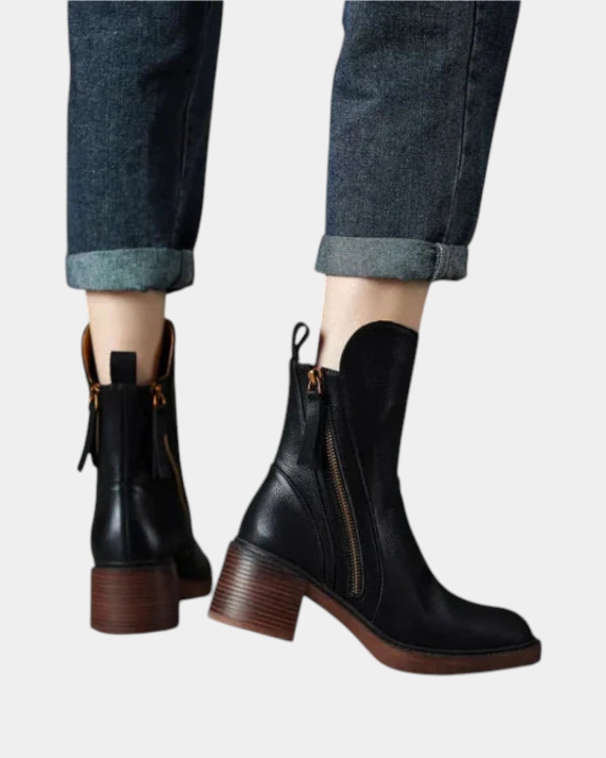 Brélyne | Women's Block-Heel Zip Ankle Boots