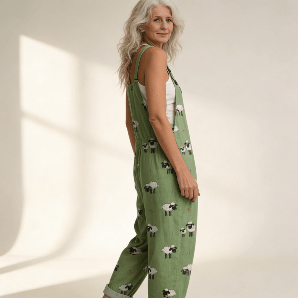Camille | Bright Soft Green Bohemian Jumpsuit - Eleanor York