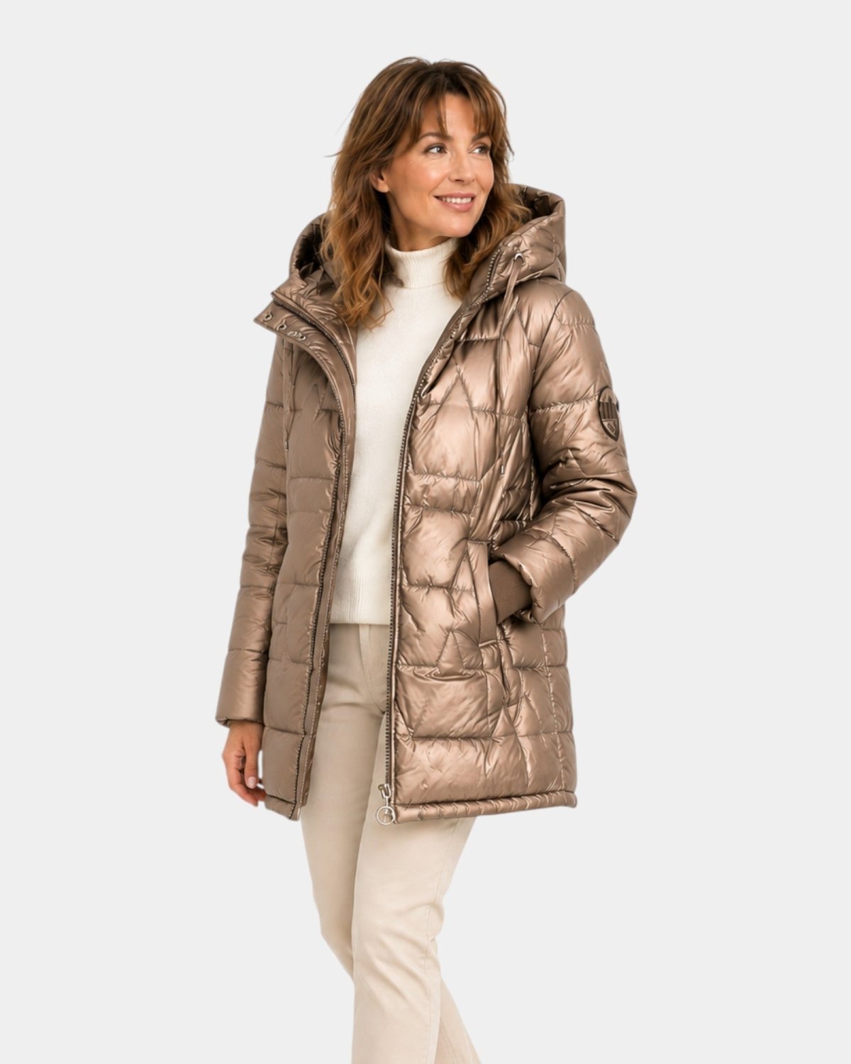 Célory | Shiny Hooded Puffer Coat
