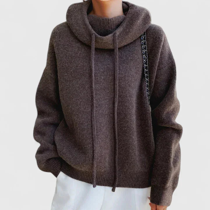 Marie | Cosy Jumper with High Neck and Hood