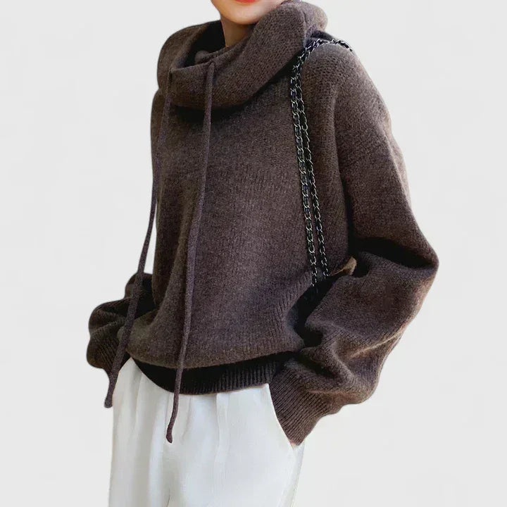 Marie | Cosy Jumper with High Neck and Hood