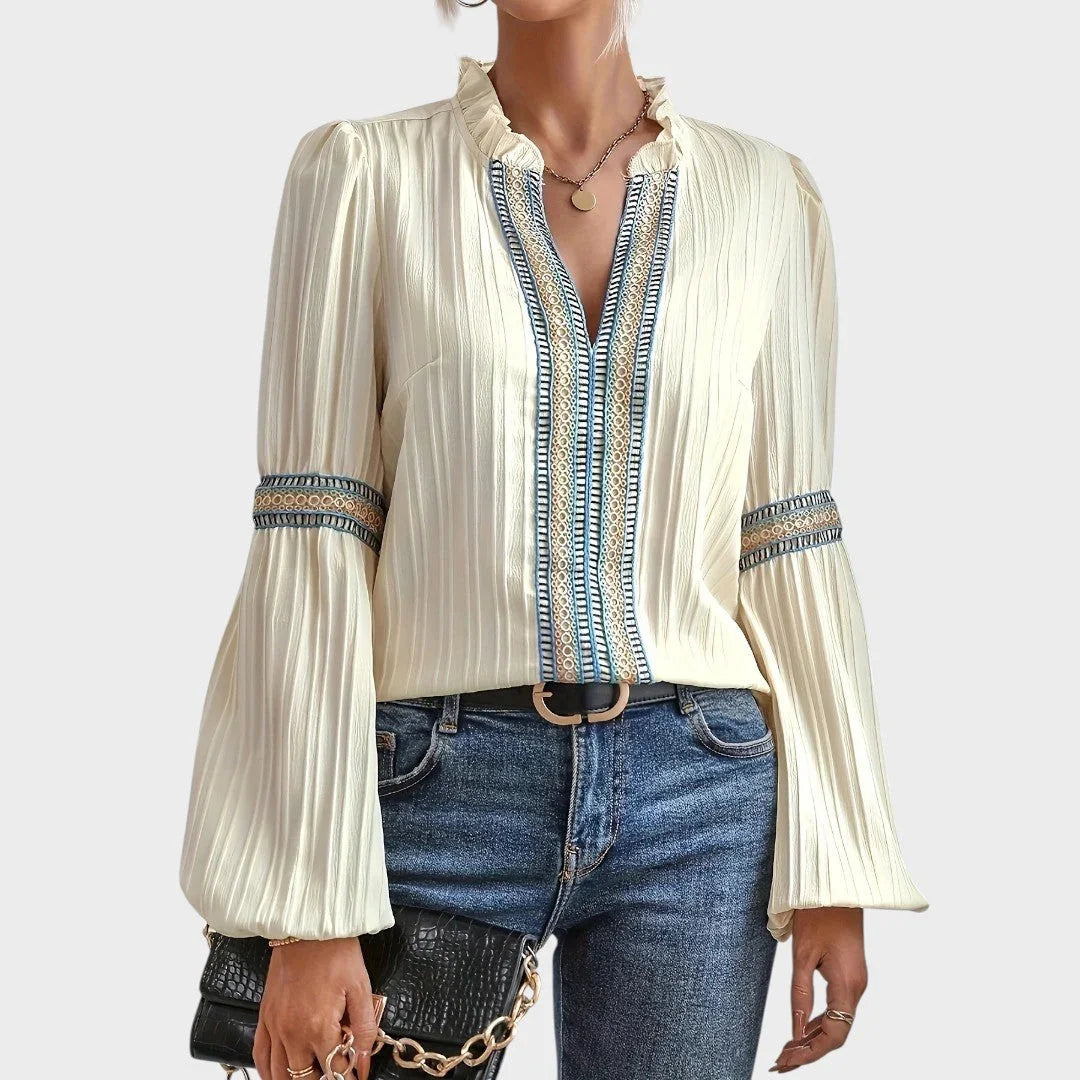 Lola | Vintage V-Neck Blouse