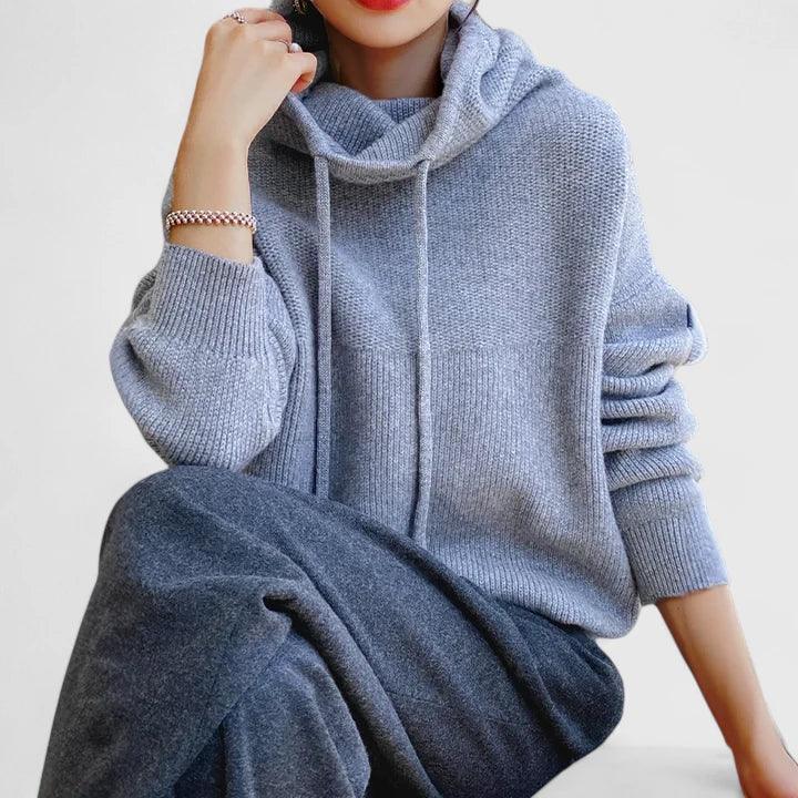 Marie | Cosy Jumper with High Neck and Hood