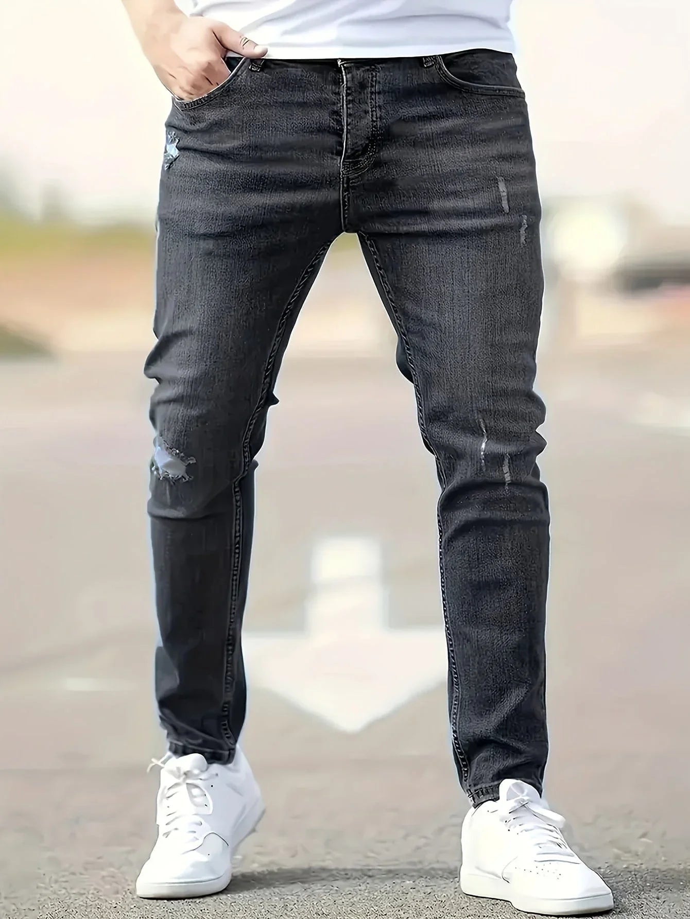 Alex | Trendy Ripped Slim Jeans
