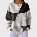Ella | Black and White Colour-Block Jumper - Eleanor York