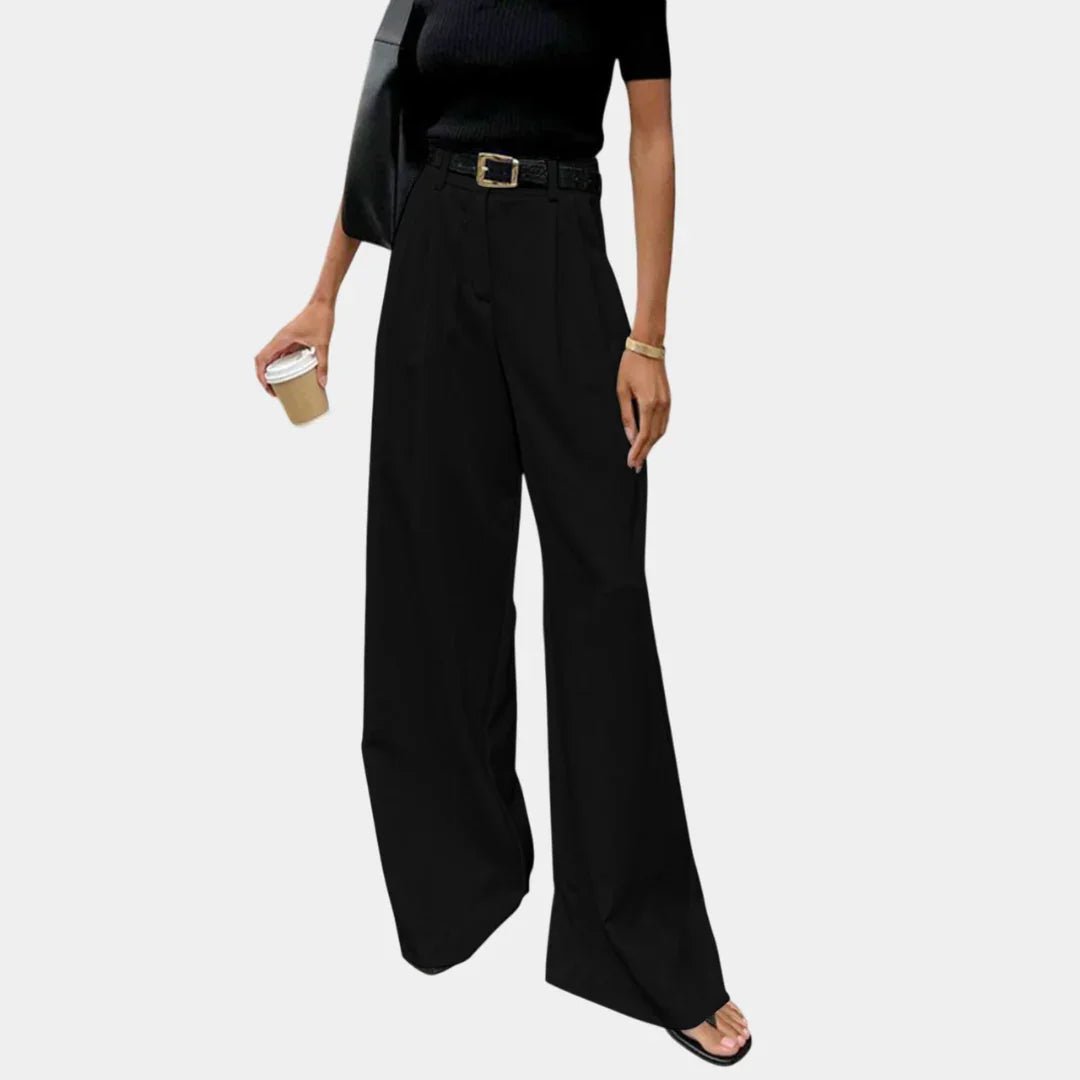 Flore | Solid Wide Leg Trousers Without Belt