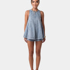 Erell | Denim shorts and blouse set