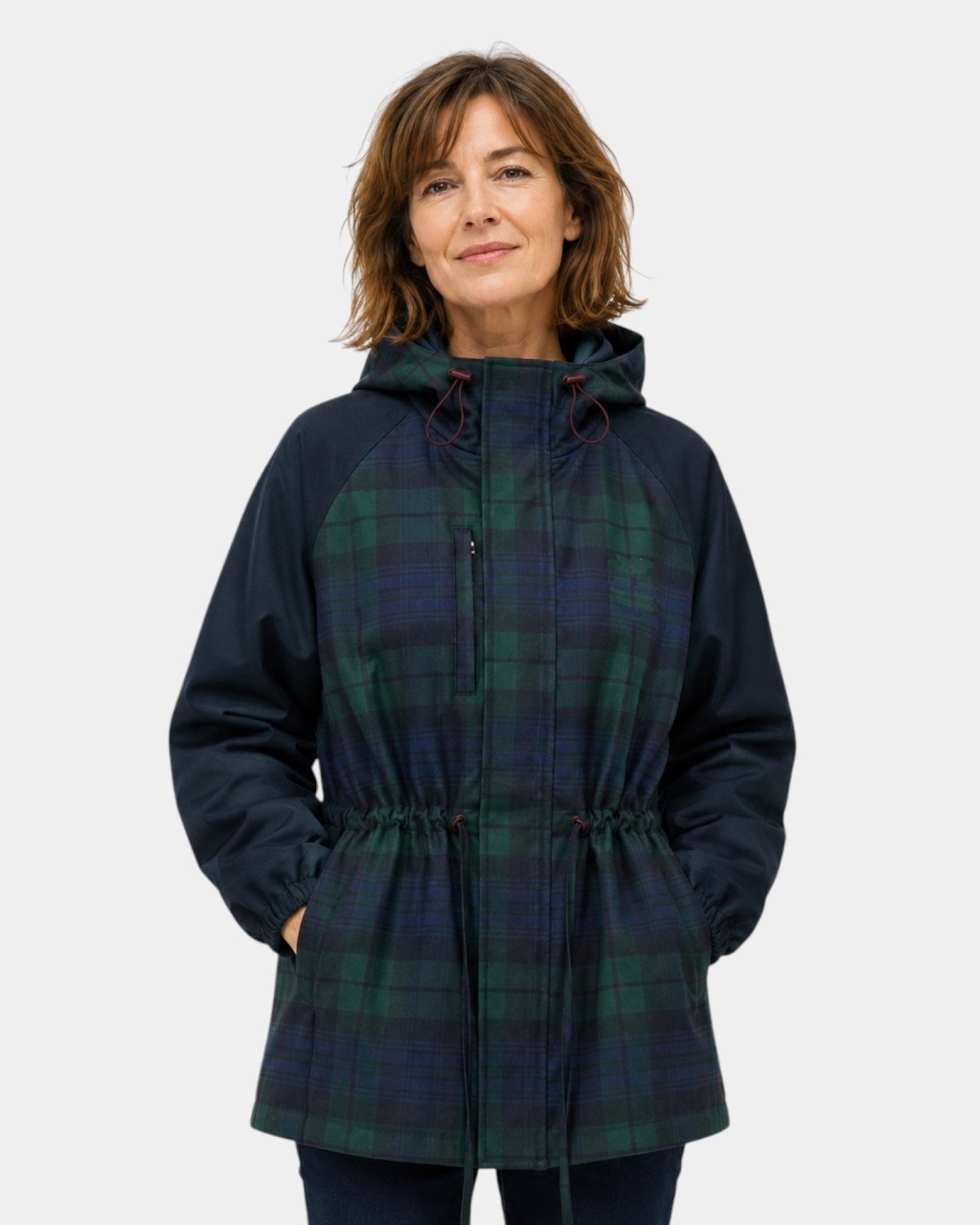 Galysse | Oversized Hooded Checked Jacket