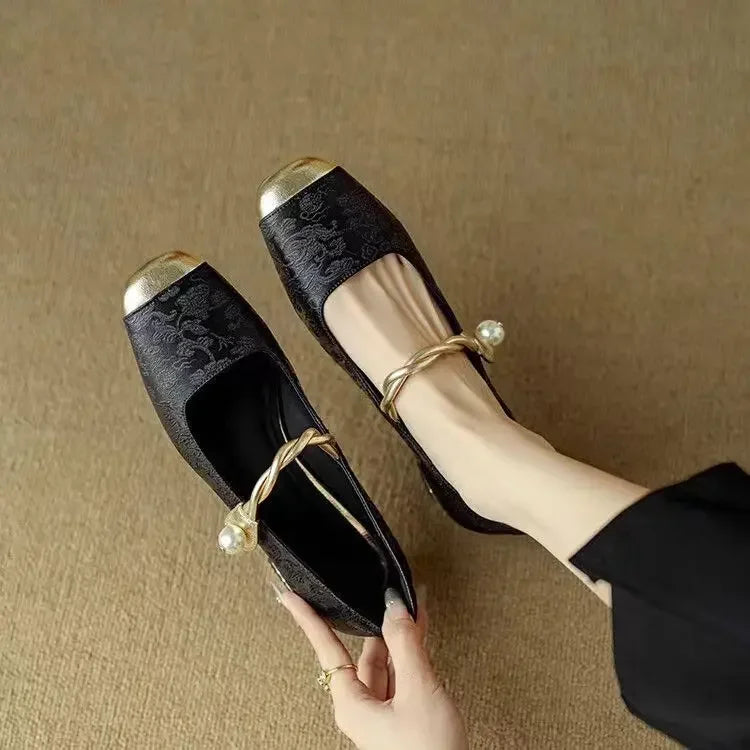 Mestelle | Elegant Women's Mary Jane Shoes with Shimmering Details