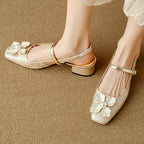 Genine | Women's Block-Heel Slingback Court Shoes