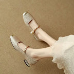 Mestelle | Elegant Women's Mary Jane Shoes with Shimmering Details