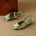 Genine | Women's Block-Heel Slingback Court Shoes