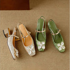 Genine | Women's Block-Heel Slingback Court Shoes