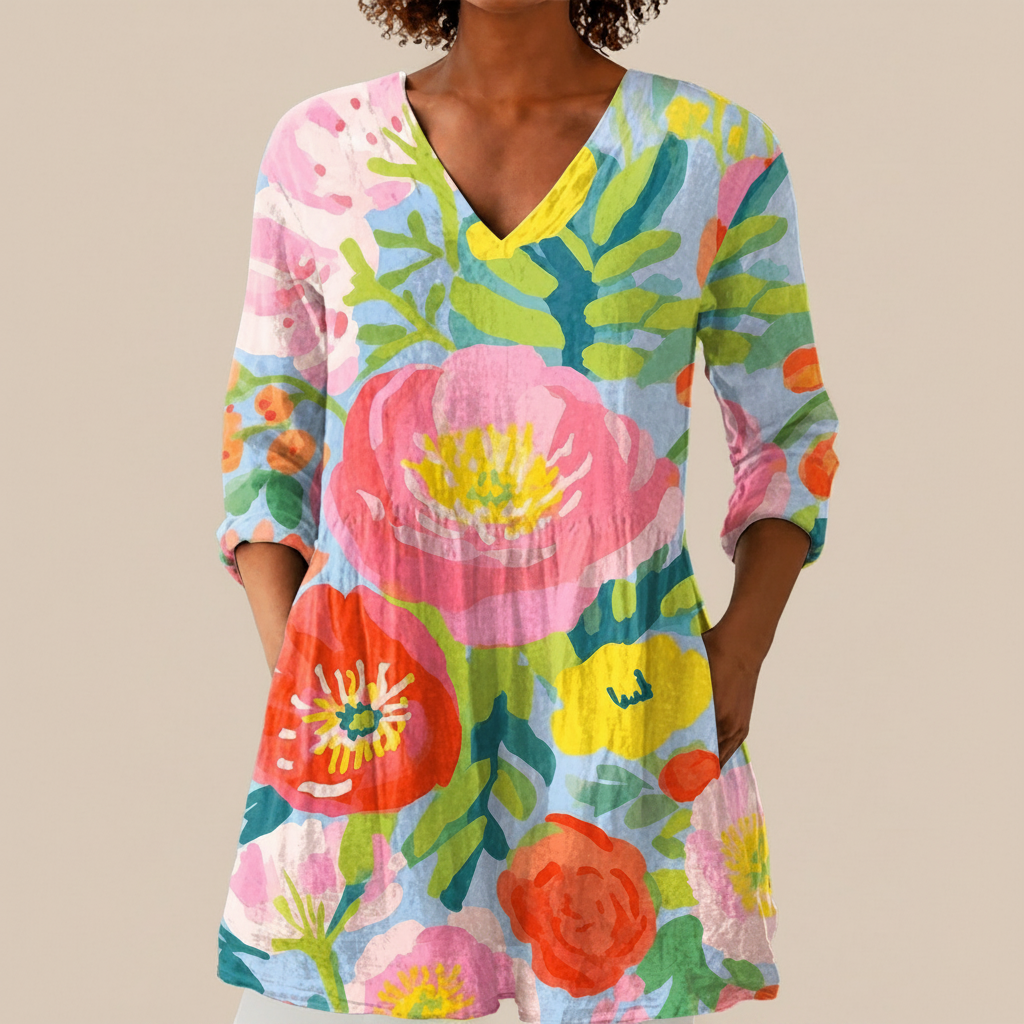 Ayra | Long Printed Blouse