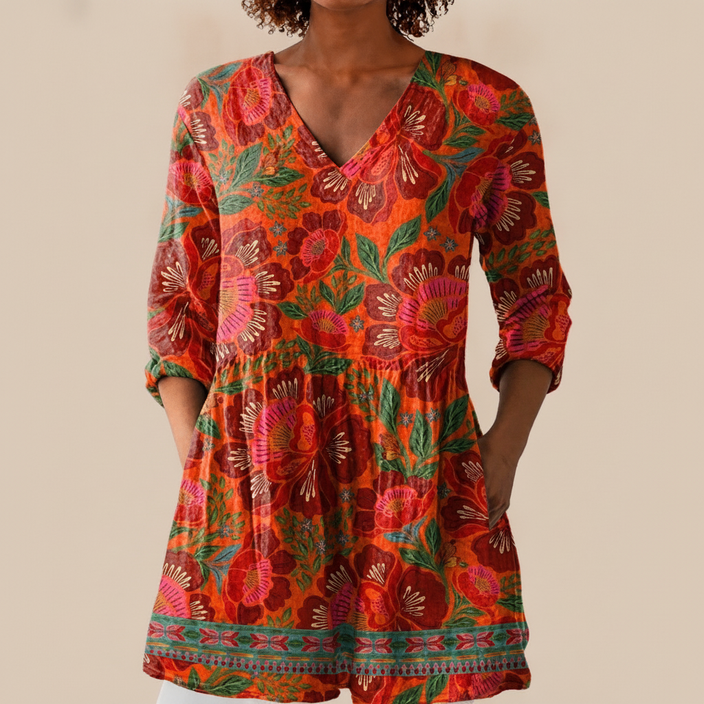 Kaia | Long Printed Blouse
