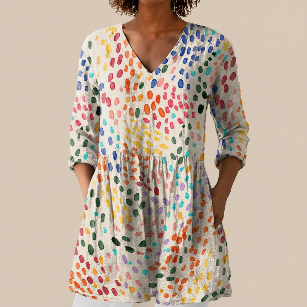 Noelle | Long Printed Blouse
