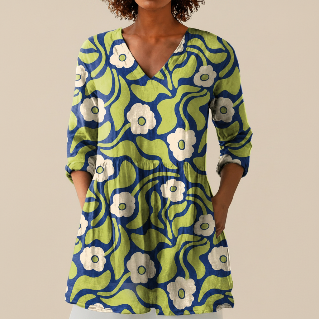 Talia | Long Printed Blouse