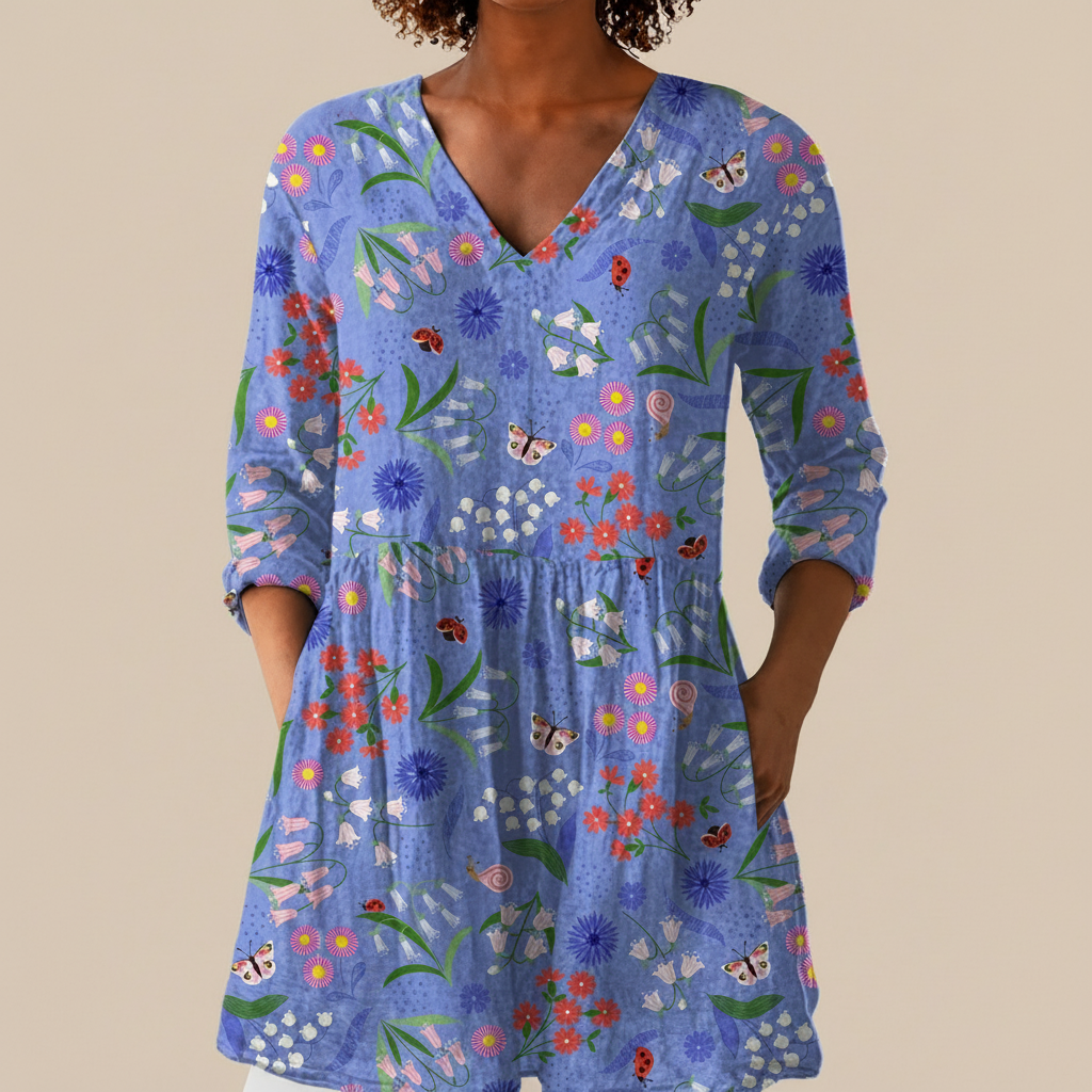 Amelie | Long Printed Blouse