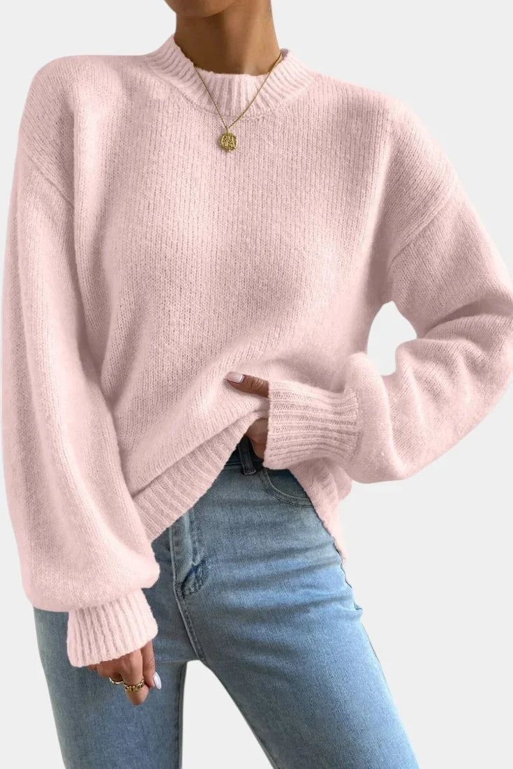 Mae | Crew Neck Jumper with Puff Sleeves