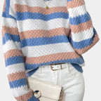 Camille | Oversized Crew Neck Striped Jumper