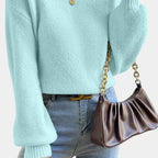 Mae | Crew Neck Jumper with Puff Sleeves