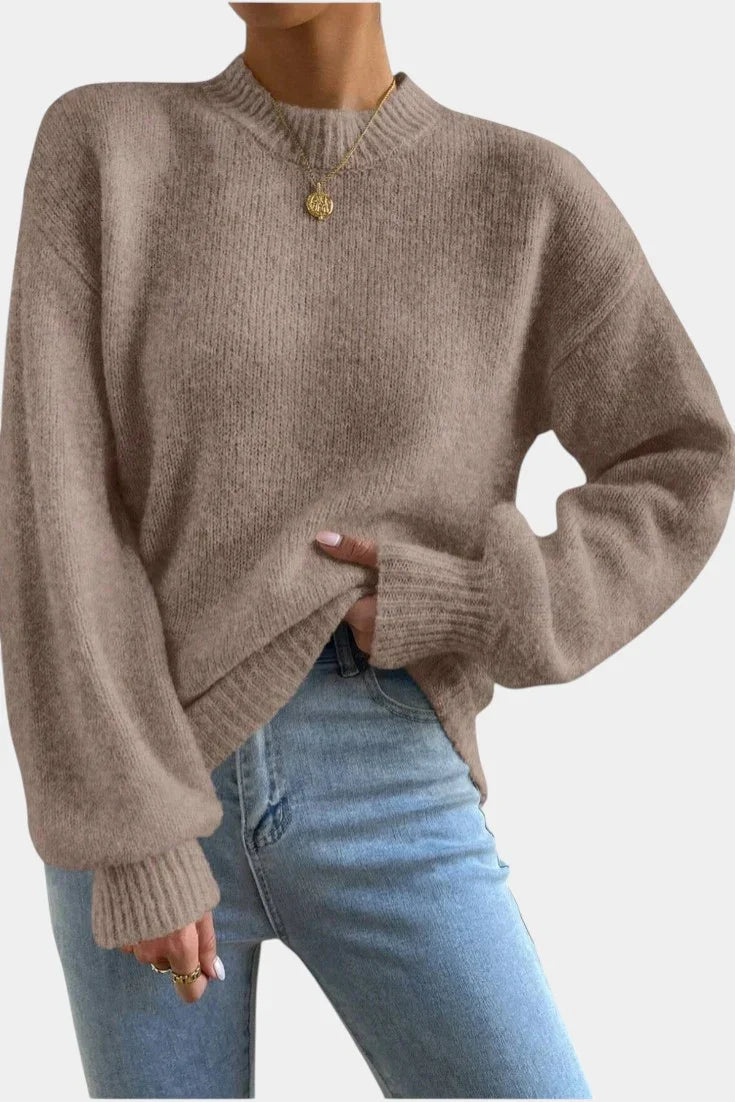 Mae | Crew Neck Jumper with Puff Sleeves