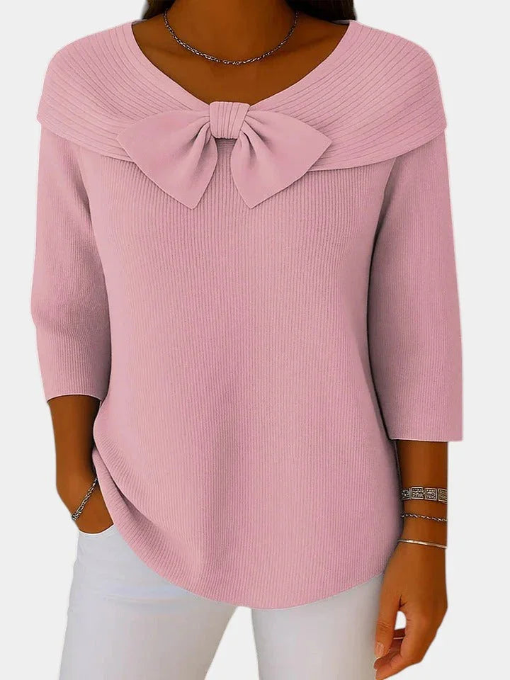 Lúa | Warm and feminine jumper with a bow
