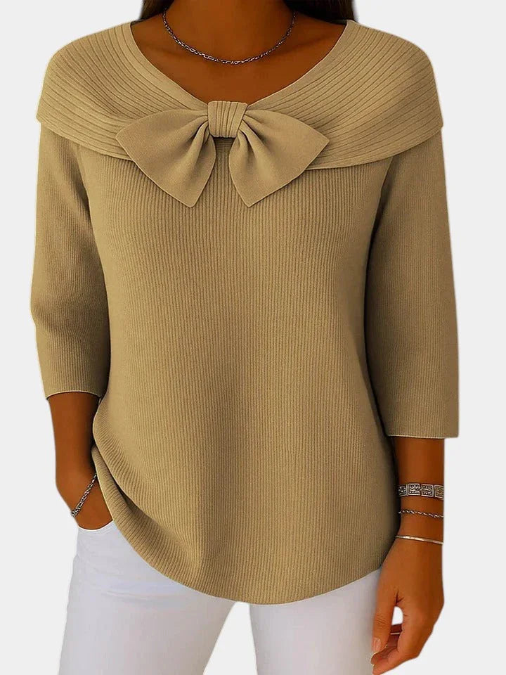 Lúa | Warm and feminine jumper with a bow