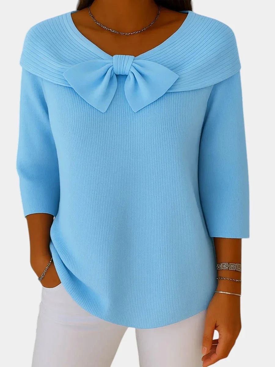 Lúa | Warm and feminine jumper with a bow
