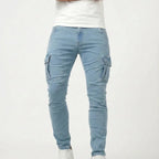 Denim | Elastic Cargo Trousers