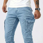 Denim | Elastic Cargo Trousers