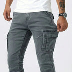 Denim | Elastic Cargo Trousers