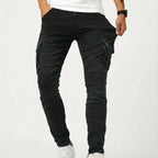 Denim | Elastic Cargo Trousers