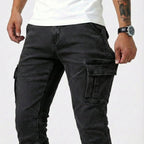 Denim | Elastic Cargo Trousers