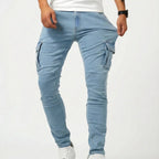 Denim | Elastic Cargo Trousers
