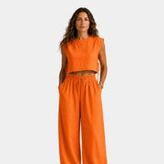 Tangerine Ribbed Set