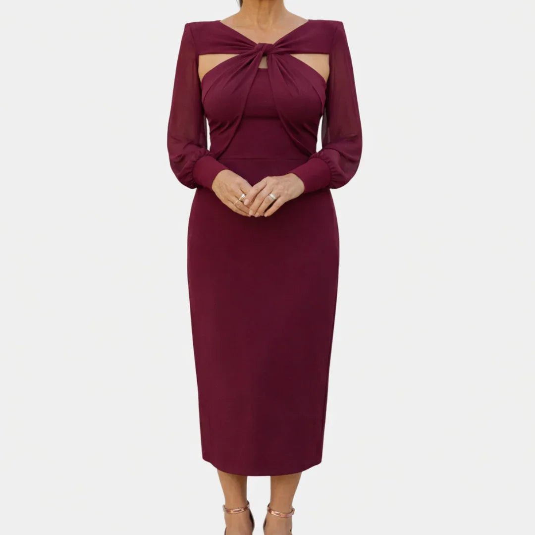 Lucie | Wrap Midi Dress with Sleeves