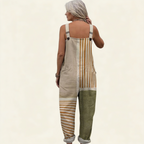 Juliette | Bright Minimal Natural-Stripe Jumpsuit