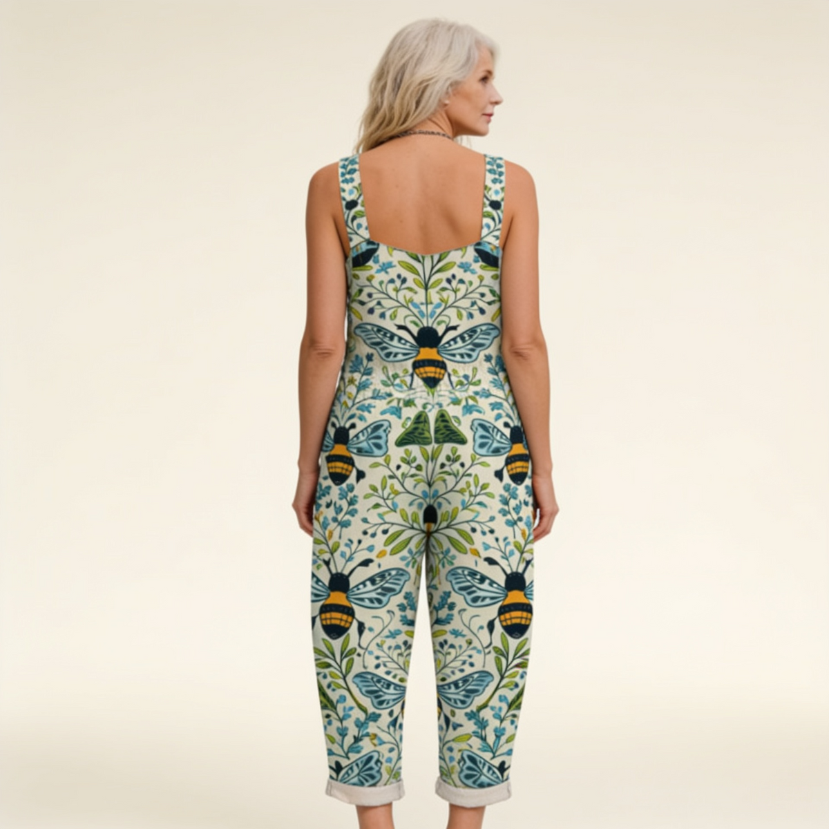 Maëlys | Botanical Bee-Print Jumpsuit