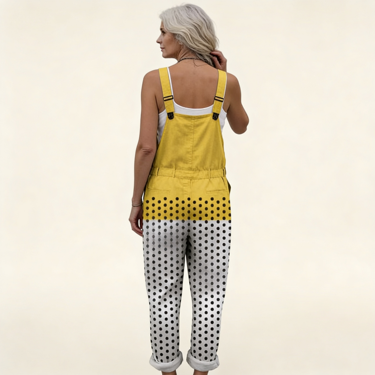 Victoire | Graphic Contrast Polka-Dot Jumpsuit