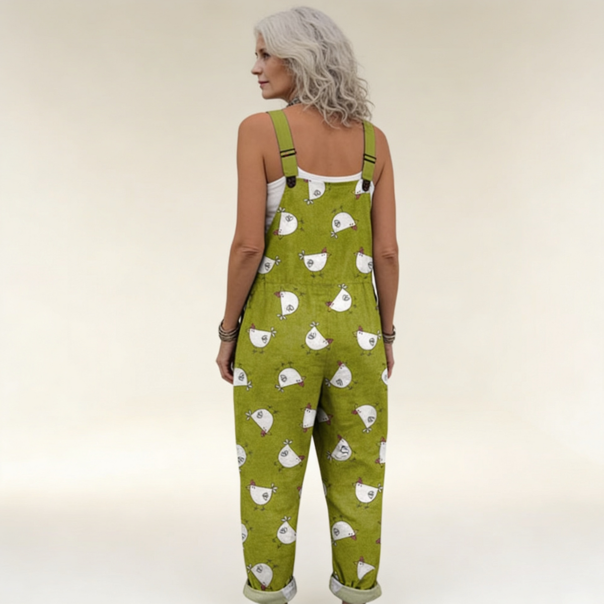 Élodie | Playful Hen-Print Jumpsuit