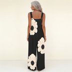 Amandine | Elegant Contrast Bohemian Floral Jumpsuit