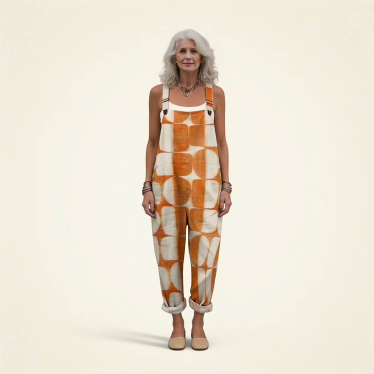 Cléophée | Radiant Retro Sun-Print Jumpsuit